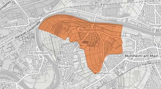 Mietspiegelkarte Offenbach am Main Rumpenheim